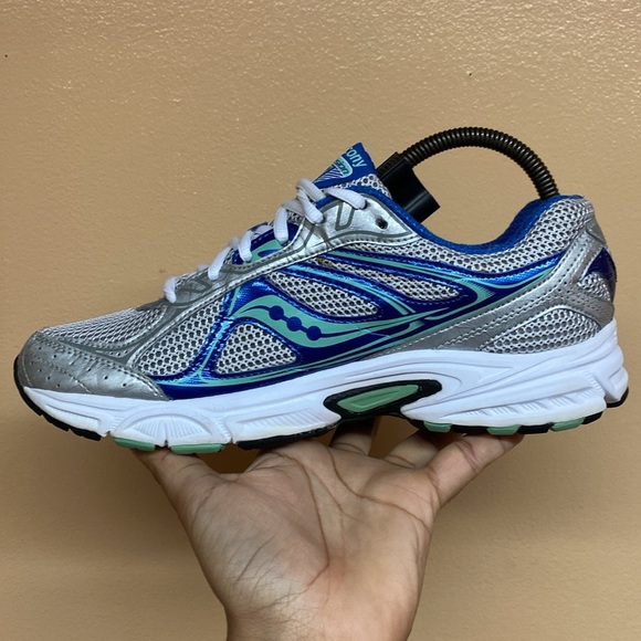 Saucony Cohesion 7 Running Sneakers “Gray Royal Blue Mint Green White Black” - Picture 7 of 16